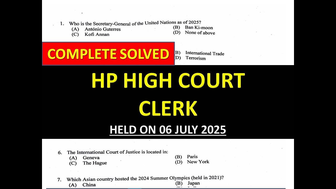 HP HIGH COURT SOLVED PAPER HELD ON 6 JULY 2025