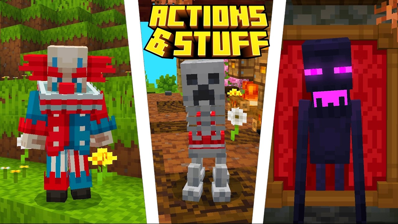 Все СЕКРЕТНЫЕ возможности Actions & Stuff 1.7 (Minecraft Bedrock)