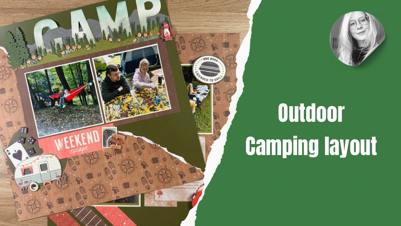 Camping Scrapbook Layout | Weekend Adventures Kit from Stampin Up