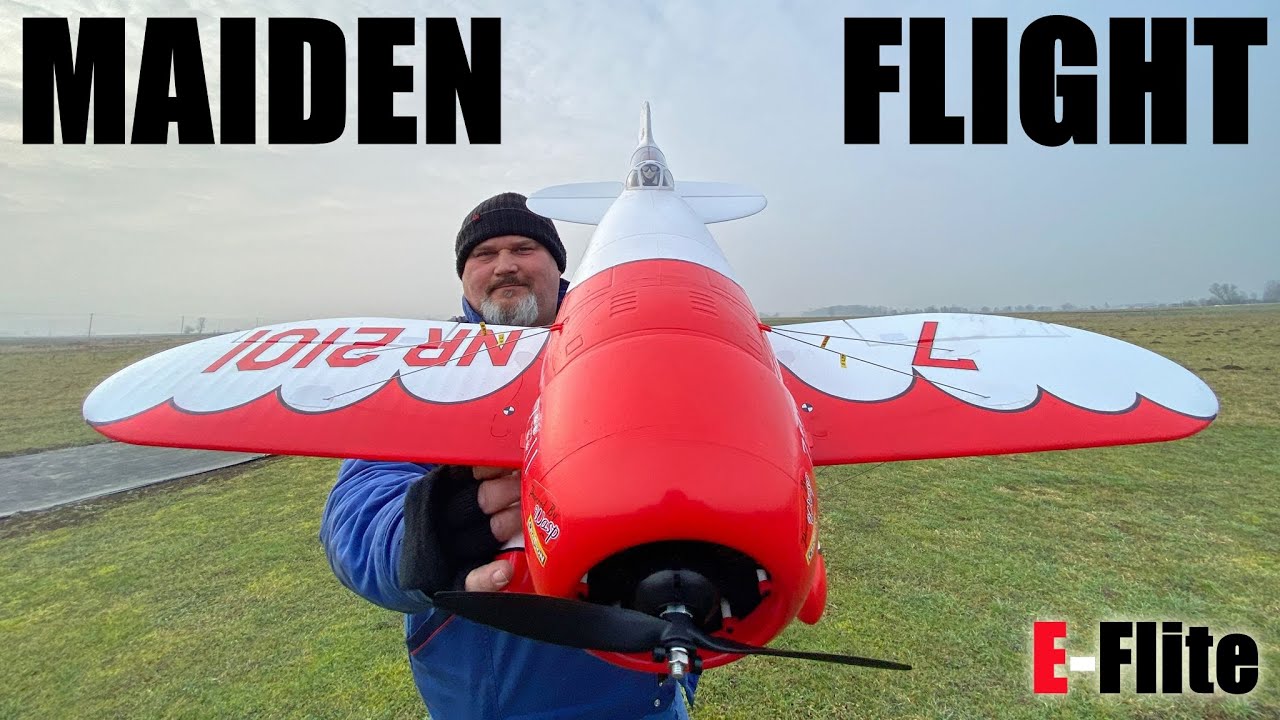 E-Flite Gee Bee R-2 1.0m BNF Basic with AS3X+ and SAFE Select 4S power RC plane  MAIDEN FLIGHT