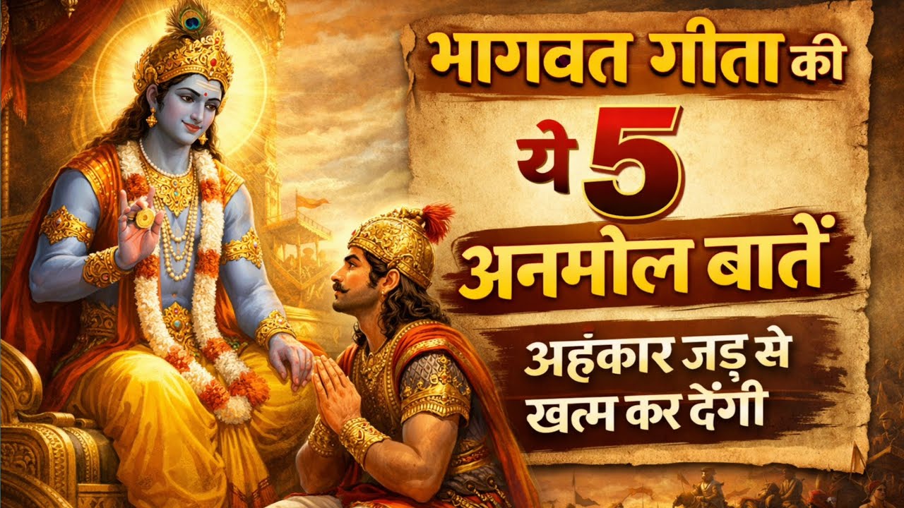 भागवत गीता की ये 5 अनमोल बातें | अहंकार जड़ से खत्म कर देंगी | Best Krishna Motivational Speech