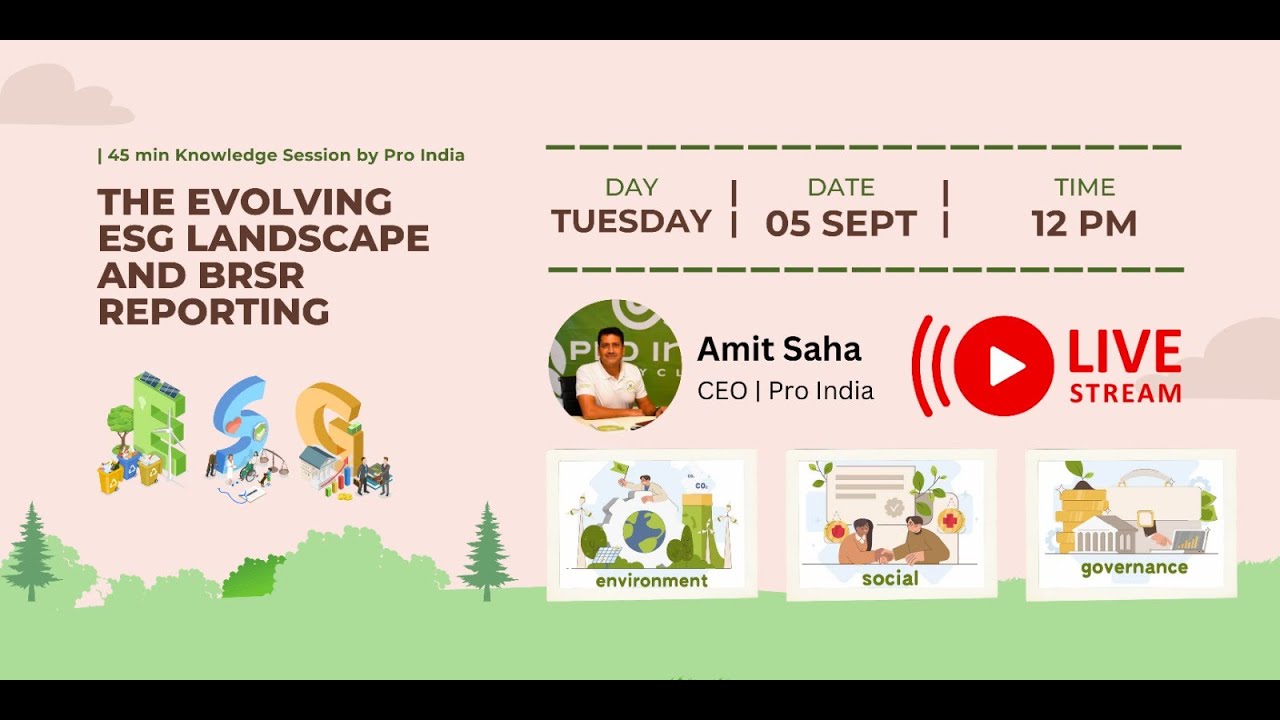 The Evolving ESG Landscape and BRSR Reporting | 45 min Knowledge Session by Pro India