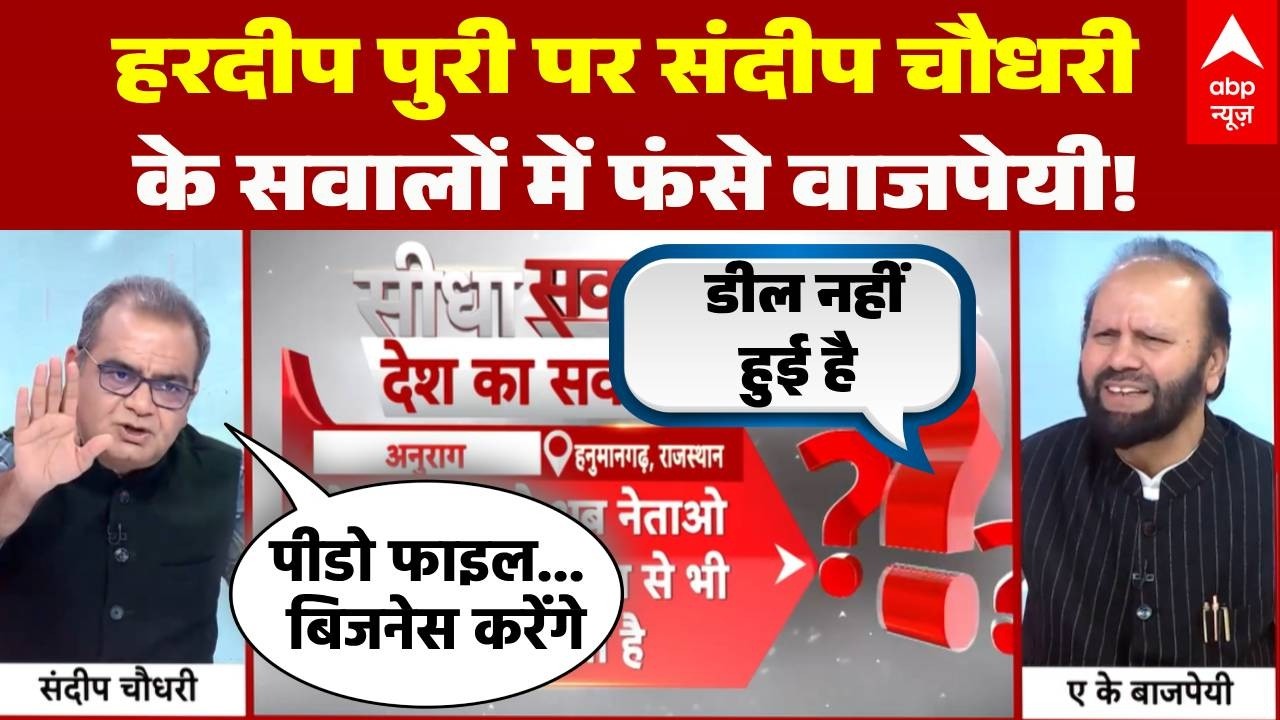 Seedha Sawal: Epstein Files पर Sandeep Chaudhary के तीखे सवाल, A.K Bajpai बेहाल! | Hardeep Puri