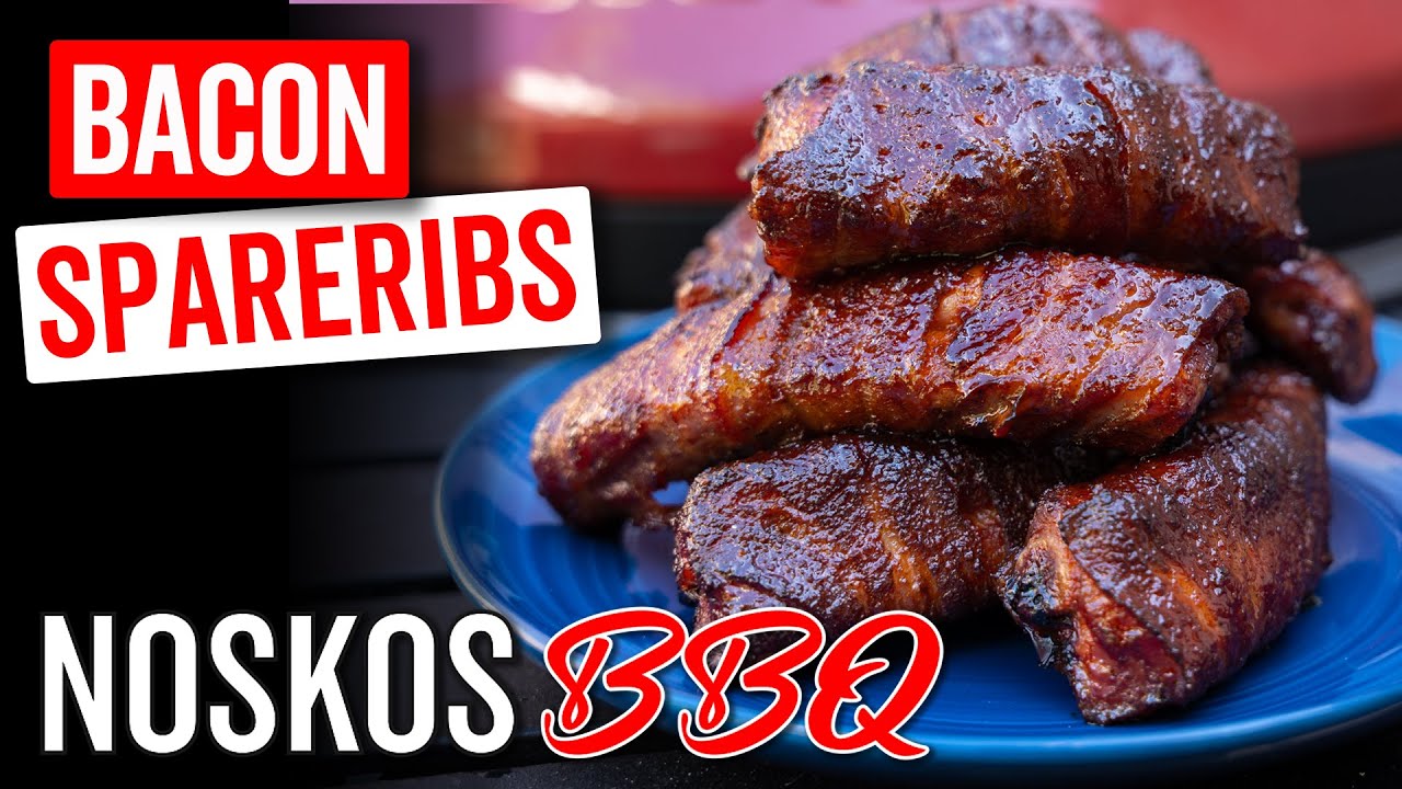 Bacon spareribs, spareribs omwikkeld met ontbijtspek!