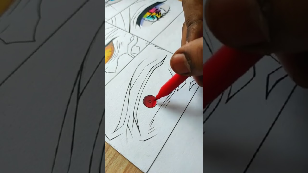 Drawing sukuna eyes🔥 | asashi art| #shorts