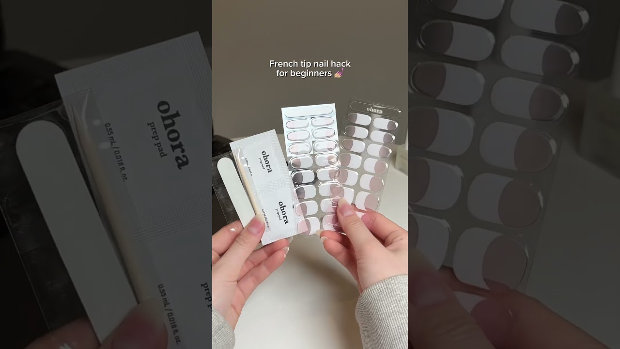 French Tip Nail Hack for all my beginners💅🏼 #ohora #frenchtips  #frenchnails #diynails #nailhacks