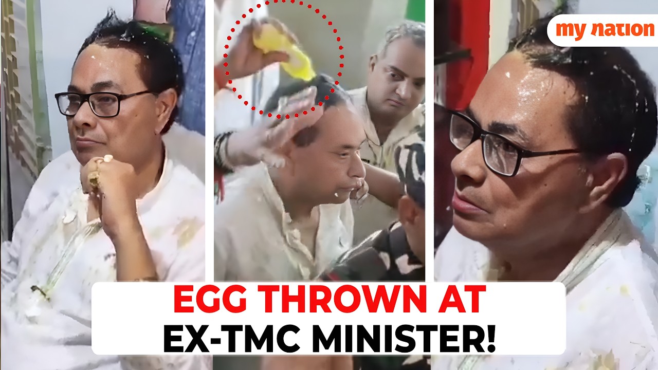 Egg Attack on Ex-TMC Minister Ujjal Biswas Over Loot Claims | West Bengal Viral Video | My Nation