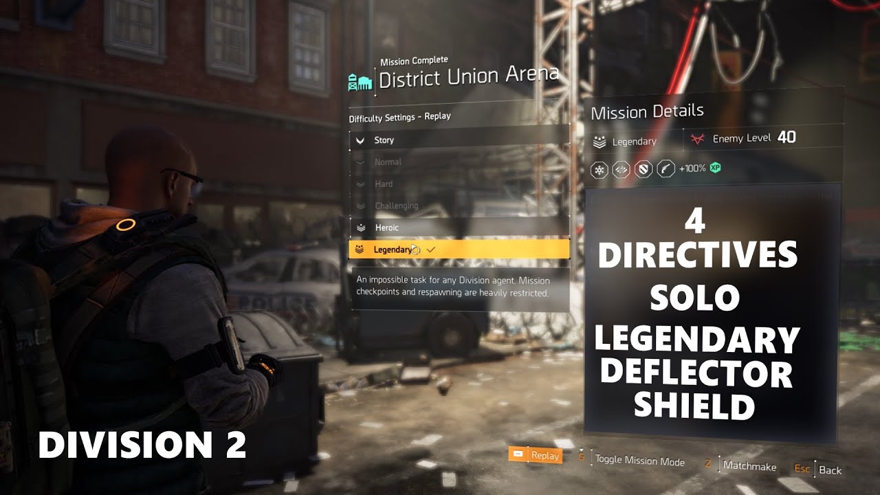 District Union Arena - Solo Legendary with 4 Directives - Division 2 - TU12 - Deflector Shield Build