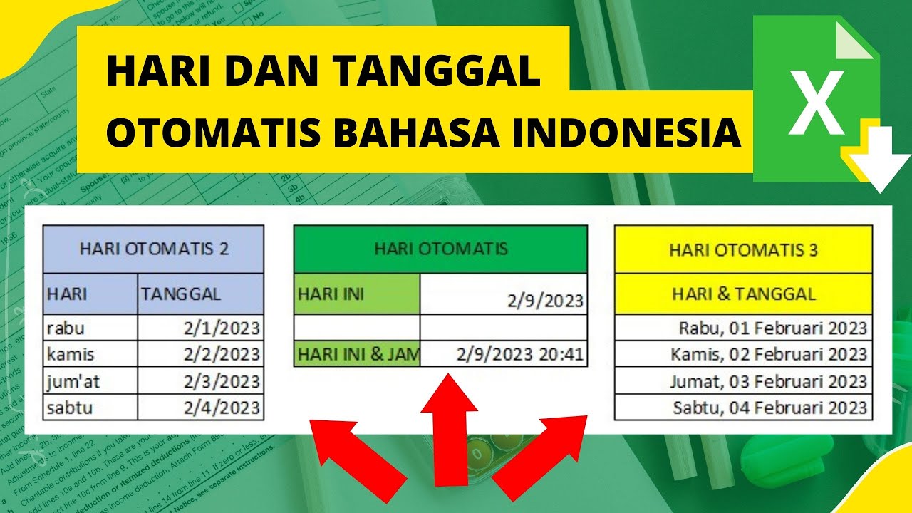 Cara Membuat Hari Dan Tanggal Otomatis Di Excel Bahasa Indonesia