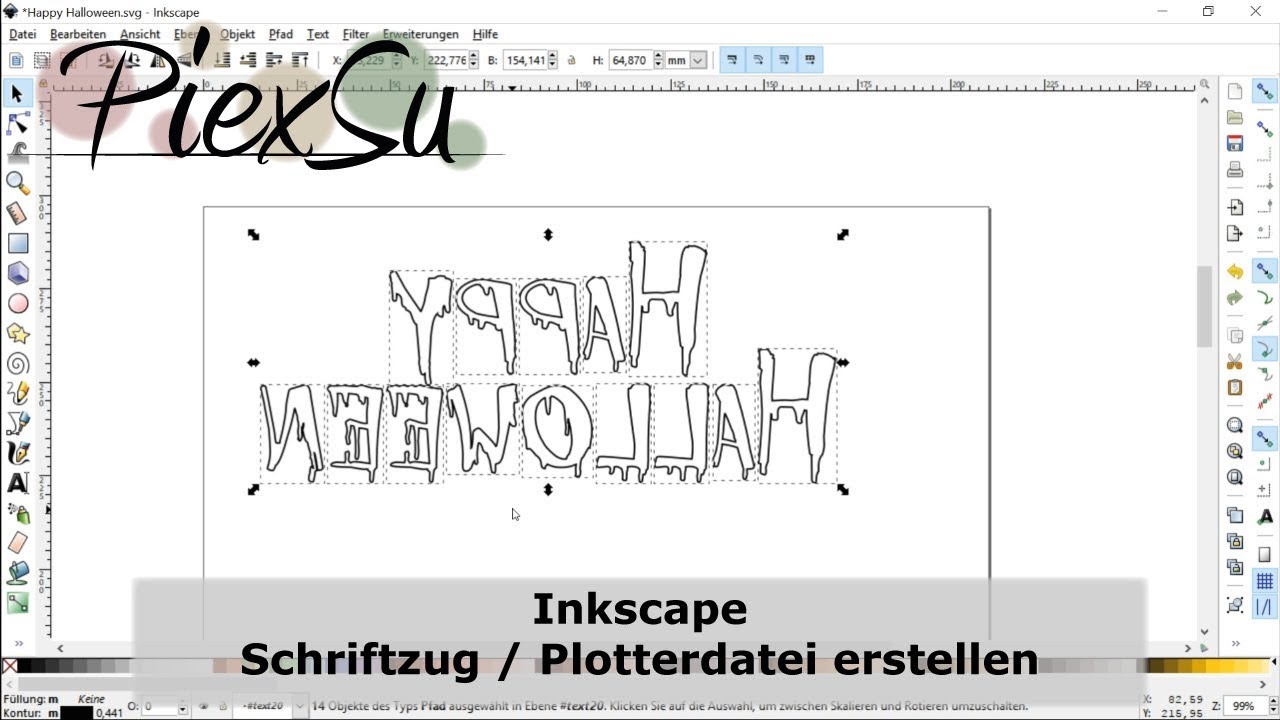 Plotteranleitung - Plotterdatei erstellen Schriftzug in Inkscape erstellen | PiexSu | PiexSu