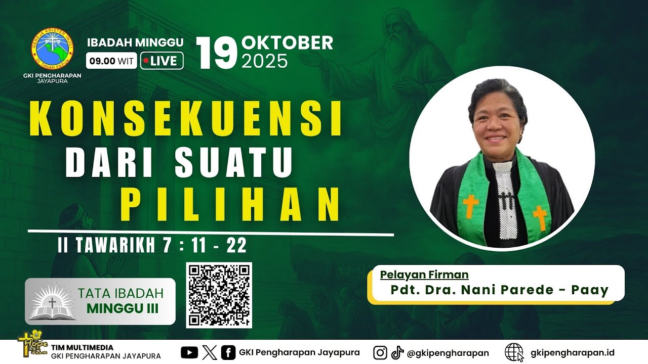 (19 OKTOBER 2025) IBADAH MINGGU JAM 09.00 WIT