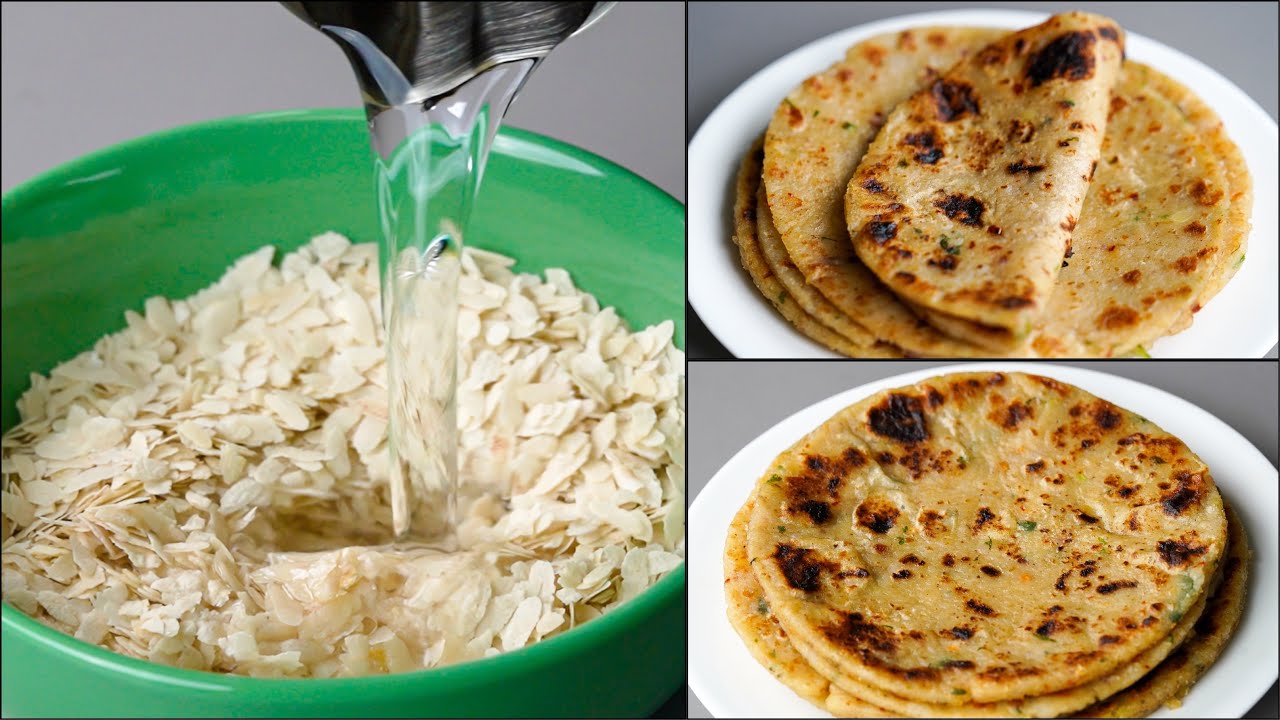 Poha Paratha Recipe | Poha Breakfast | Poha Aloo Paratha | Flatten Rice Paratha | Chirar Paratha