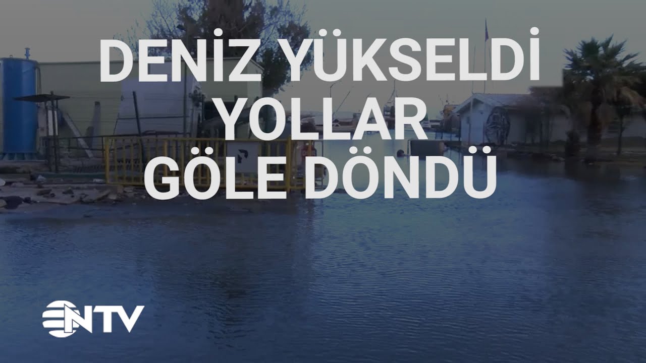 @NTV İskenderun'da deniz yükseldi, sahil yolu su altında kaldı