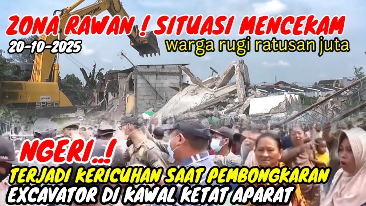 NGERI‼️TERJADI KERICUHAN SAAT PEMBONGKARAN BANGLI CIKARANG | EXCAVATOR DI KAWAL KETAT APARAT
