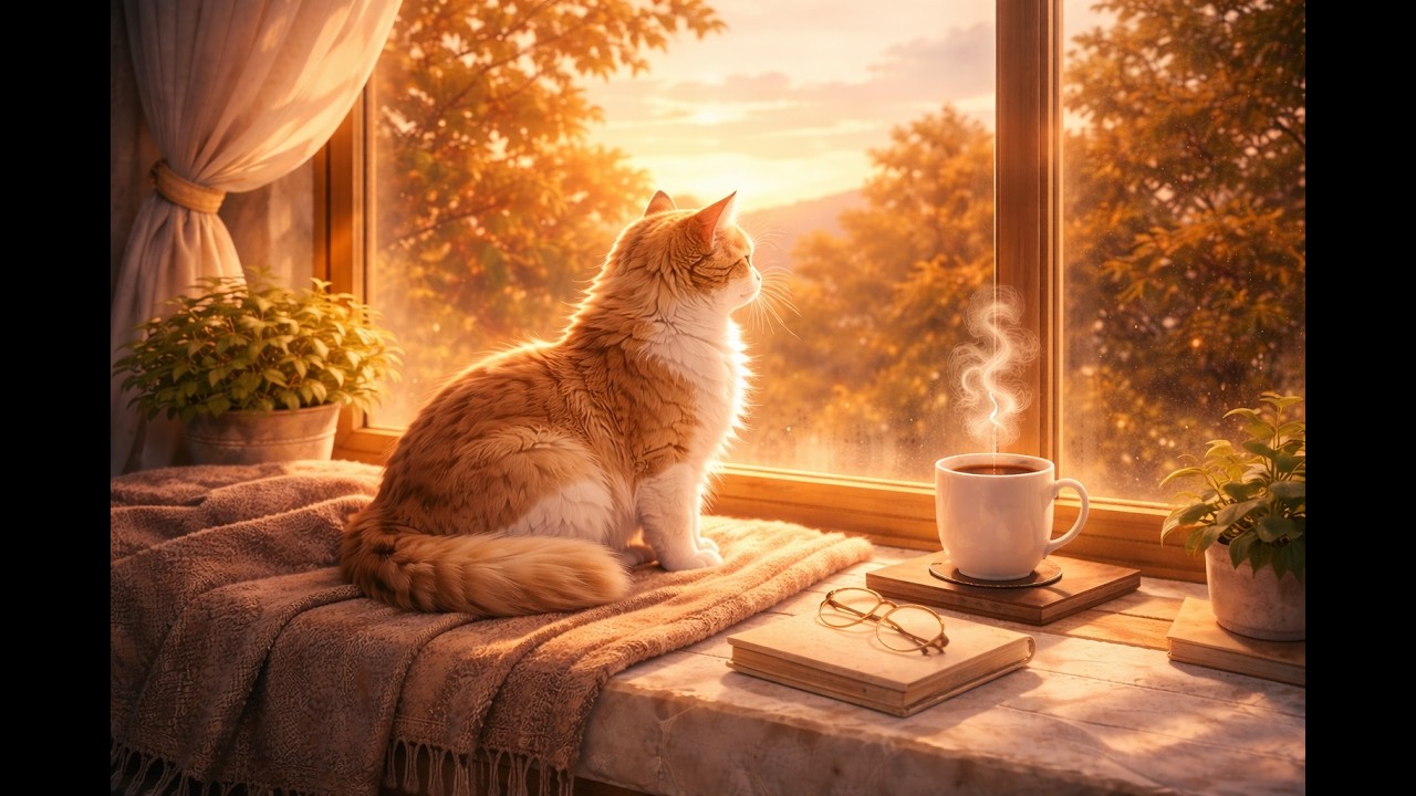 Cat × BG Music｜Cozy Cat｜Warm & Gentle Background Music for Relaxing ☕ (45 Minutes)