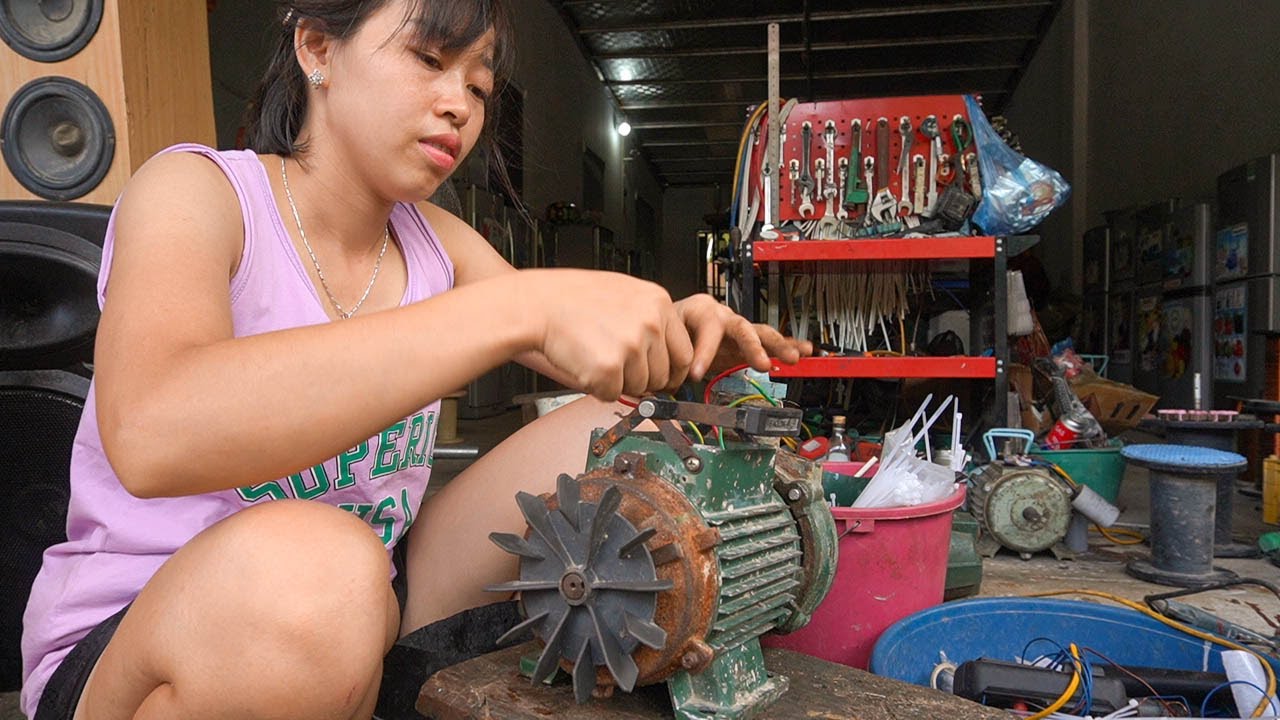The girl shows how to easily fix a short-circuited water pump coil, 100% at home