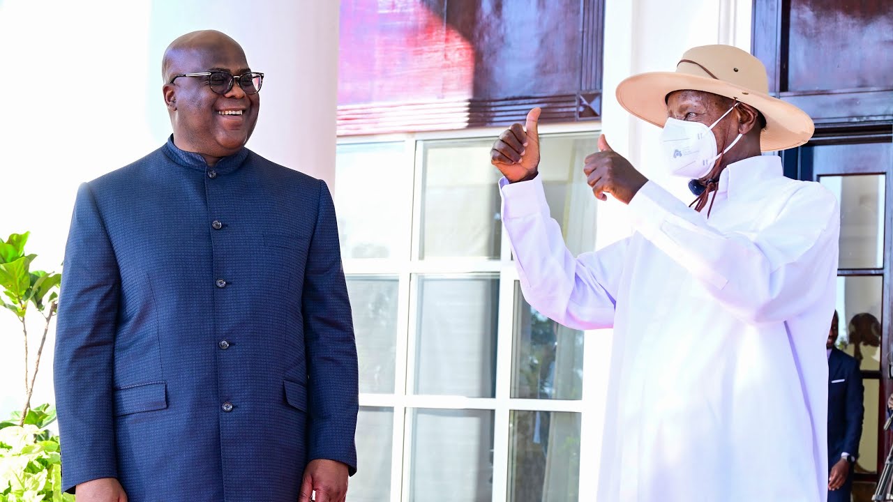 Museveni welcomes DRC President Felix Tshekedi at State House Entebbe-Full highlights #tshisekedi