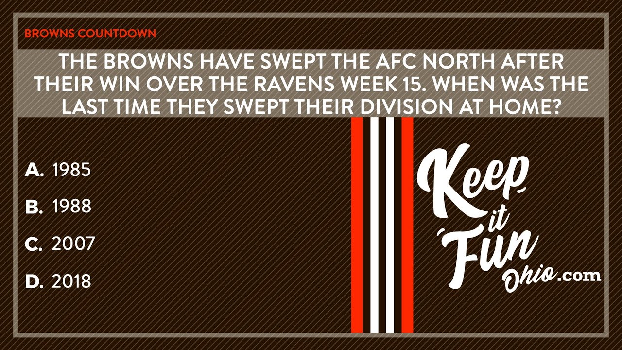 When was the last time the Browns swept their division at home? | Browns Trivia