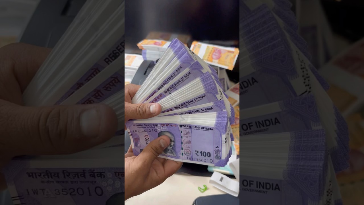 ASMR Money cash counting machine ₹100 Rupees And guess tha money #asmr #money #asmrvideos #cashcow