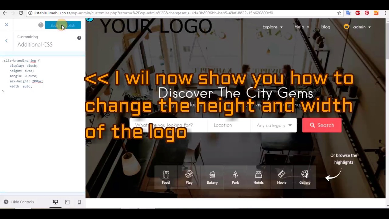 Listable Theme -  how to change logo size