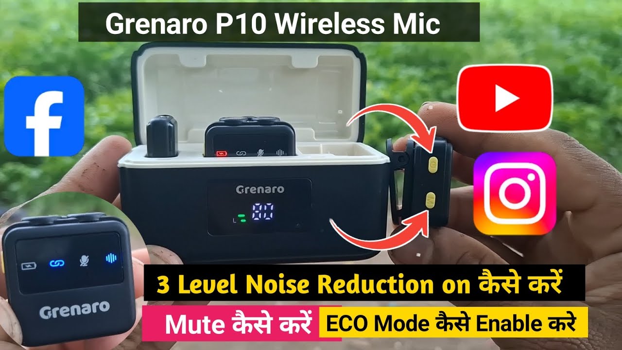 Grenaro P10 Wireless Mic All Setting | Grenaro Mic Me Noise Reduction Kaise On Kare | Wireless Mic 