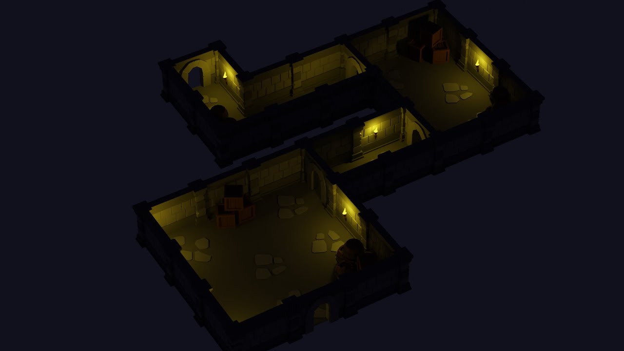 Low poly dungeon I created in Blender