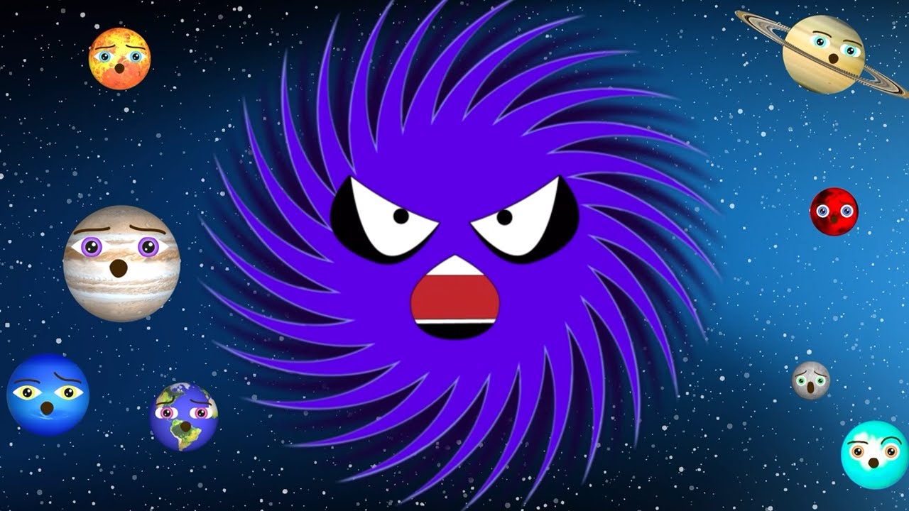 Learn Funny Planets Blend with Black Hole★Monster Planets VS Black Hole Game★Planets for Kids