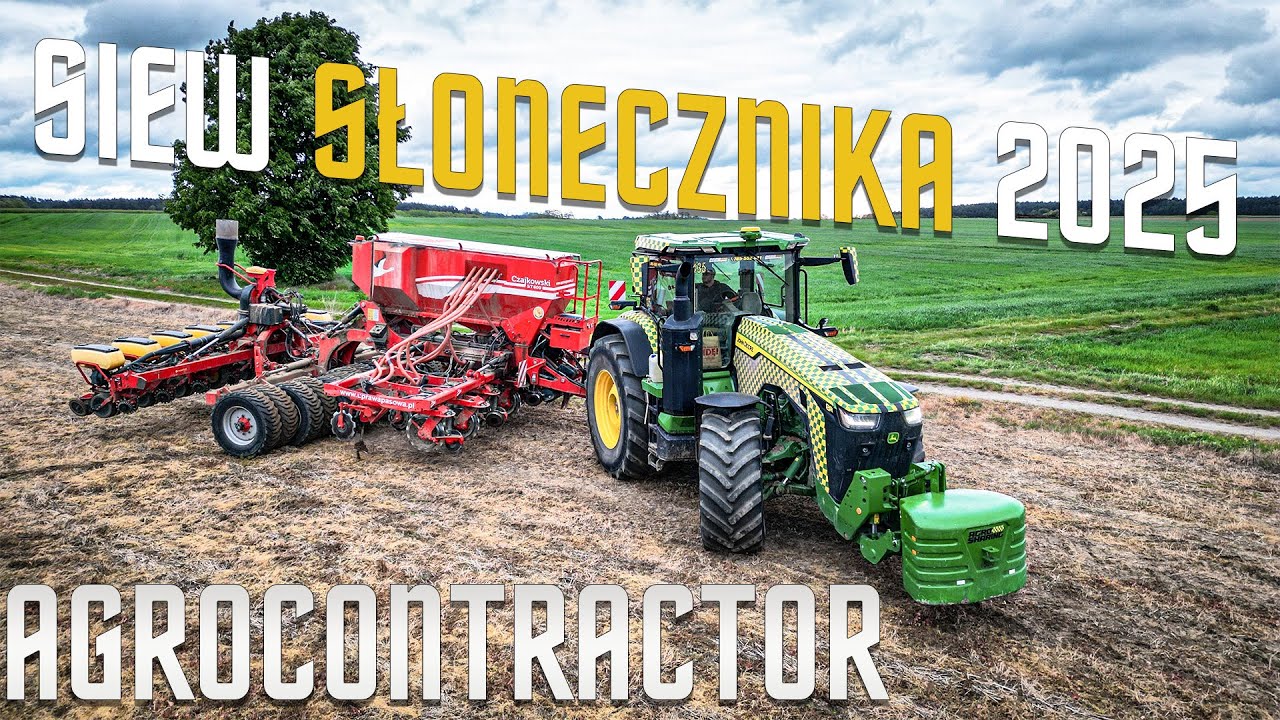 PASOWY SIEW SŁONECZNIKA 2025! ☆ AGROCONTRACTOR ☆ JOHN DEERE 8R 410 & CZAJKOWSKI & VADERSTAD ☆ AW ™
