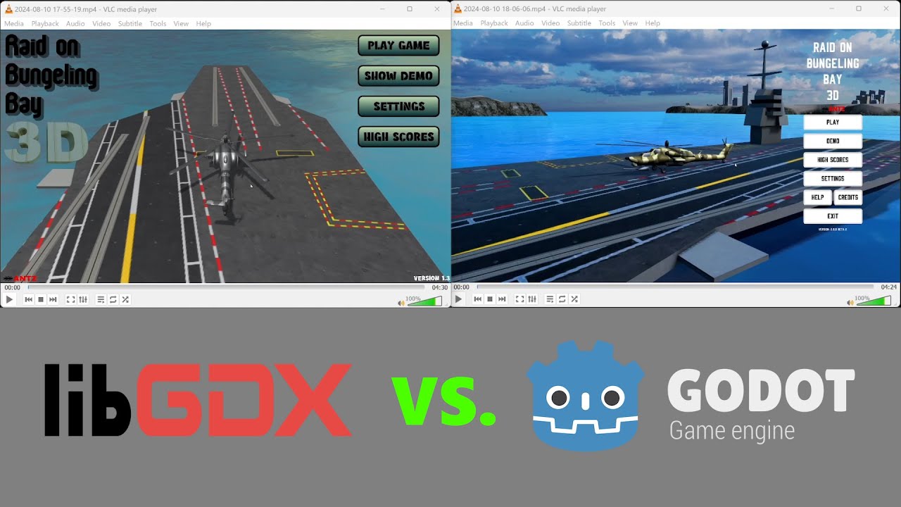 Godot GLES3 vs. libGDX - FINAL GAME - side by side comparison