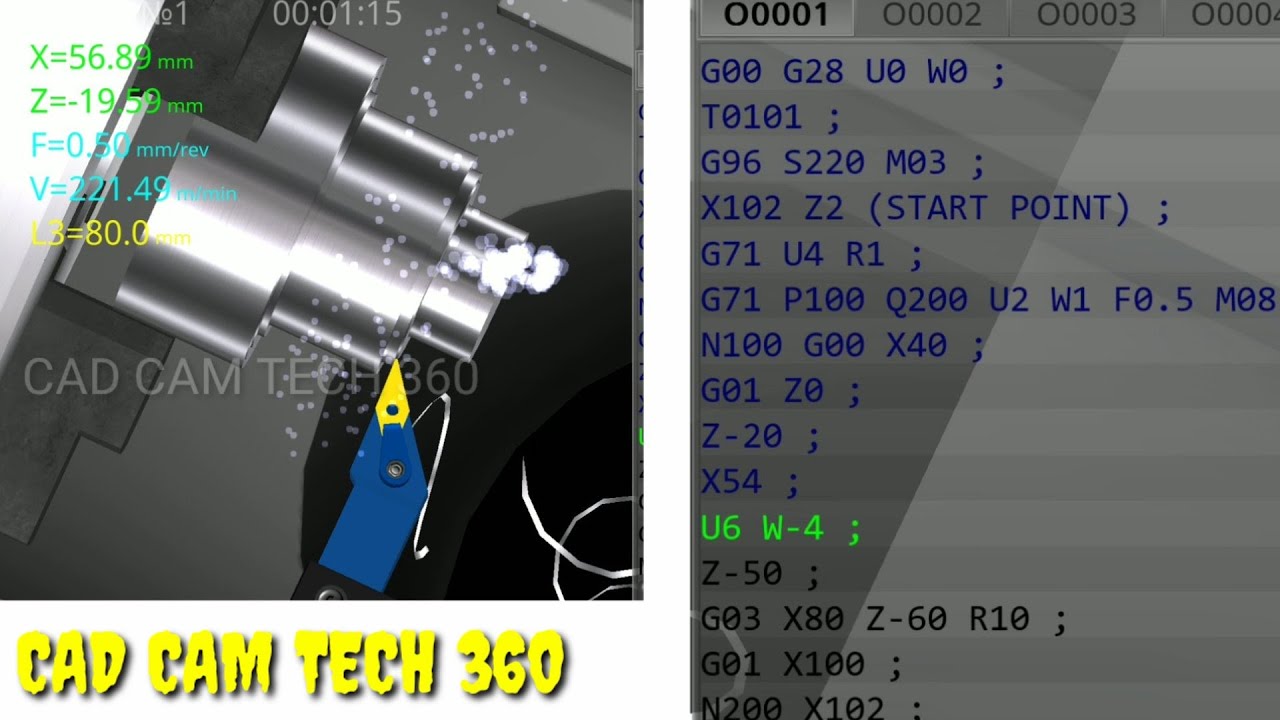 CNC turning programme with simulation || G71 G70 cycle || Fanuc programme