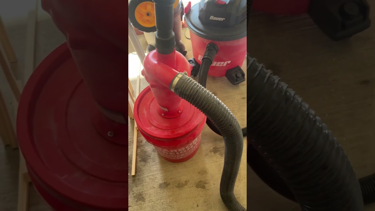 @harborfreight dust collection system. #maker #woodworking #dust #dustcollection #keepitclean