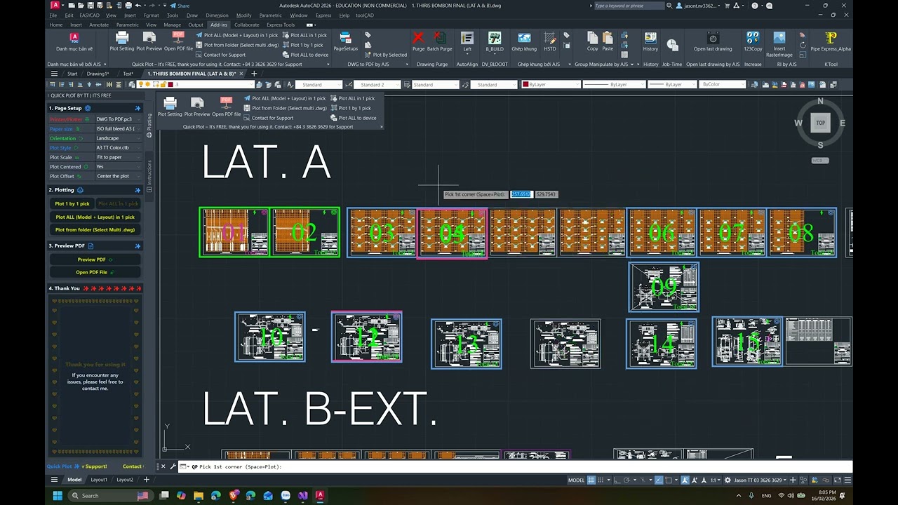 Lisp in nhanh 1 chạm giao diện Tool Palette