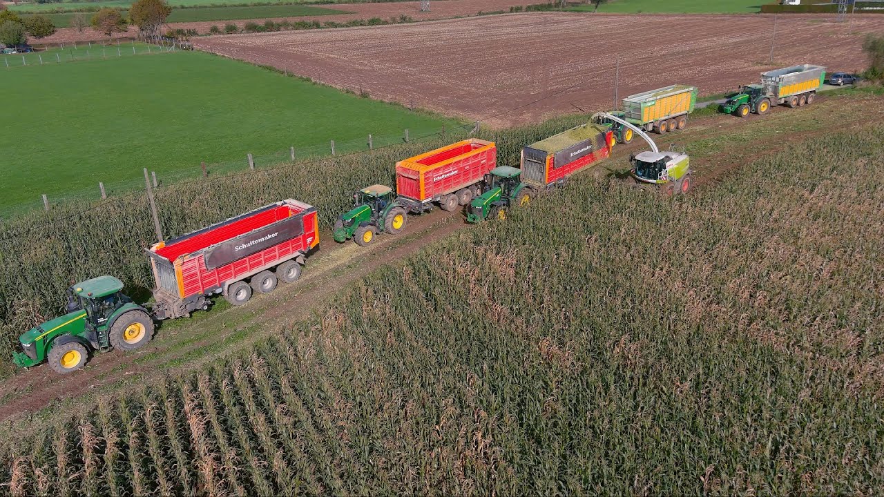 Mais 2023 : Claas Jaguar 990 | Egide London | John Deere 8R370 & 8R345 | Corn harvest | Mud | 6R250