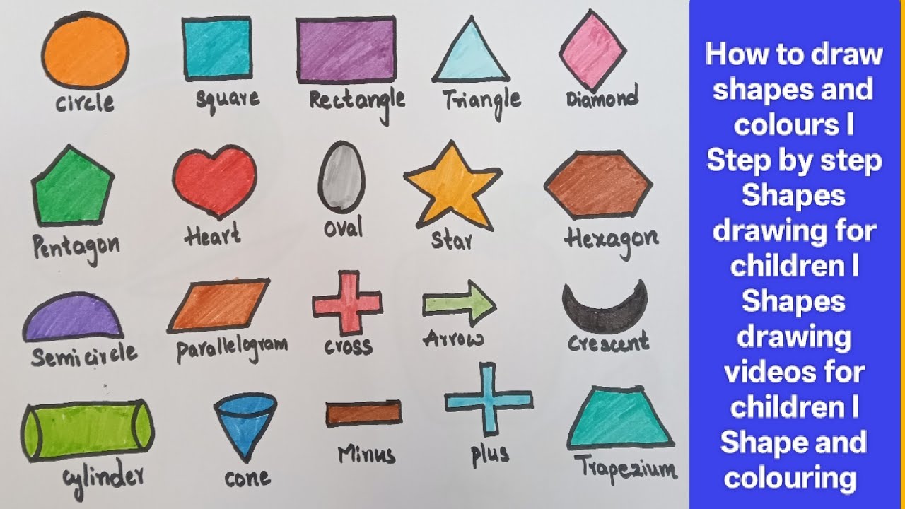 Learn Shapes for Kids | Rectangle, Triangle & Circle Drawing Step by Step l Preschool Kids Video