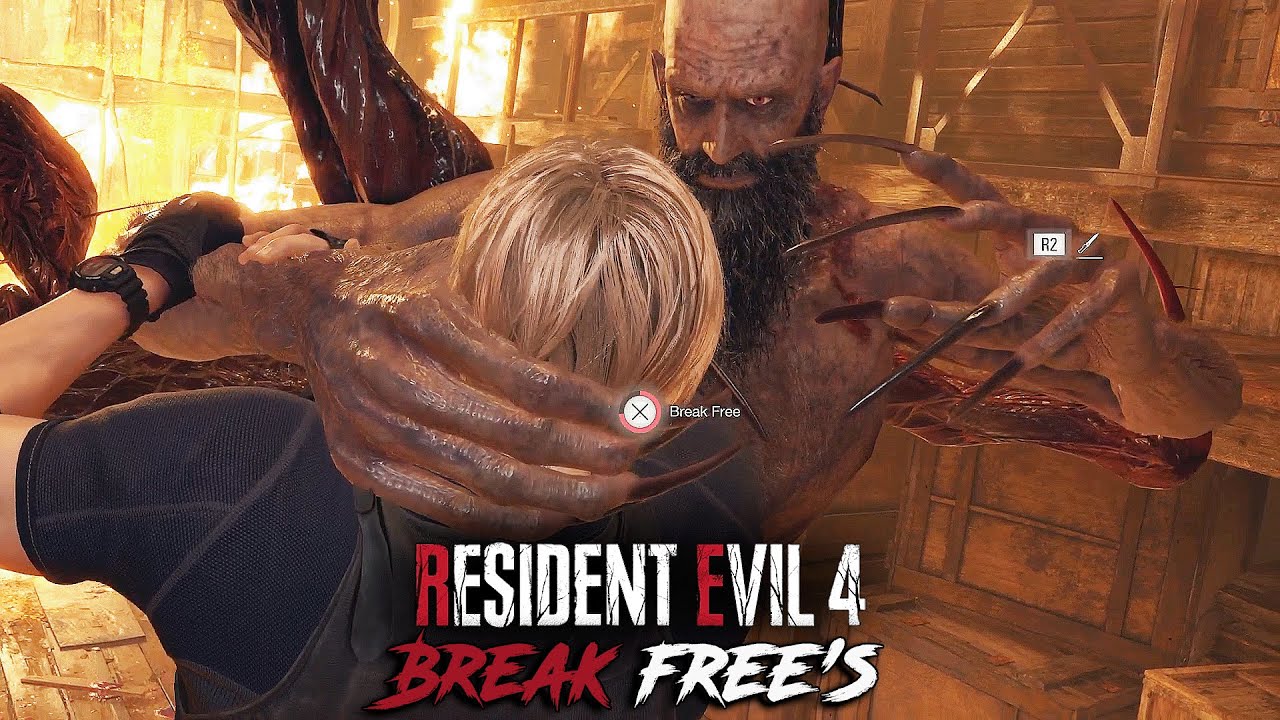 Resident Evil 4 Remake - Break Free Animations | Normal, Knife and Rare |