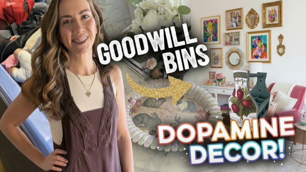 Goodwill Bins Finds to Dopamine Home Decor - Thrift Store Mega Haul and DIY Makeovers
