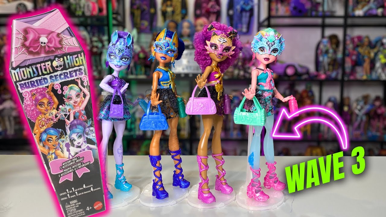NEW Monster High BURIED SECRETS WAVE 3 ALL Dolls UNBOXING AND REVIEW!! New Masquerade Dolls 2025🐇🫧🐾💎