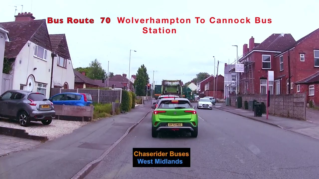 Bus Route  70  Wolverhampton To Cannock Bus Station     4K
