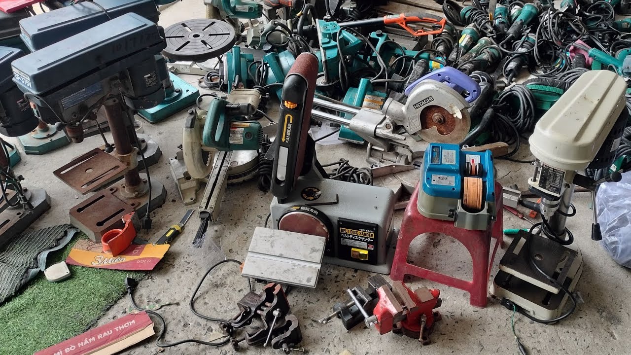 Lên clip. Khoan bàn makỉta  nhám băng. Mài dao cưa trược. Lh 0939691276 liêm