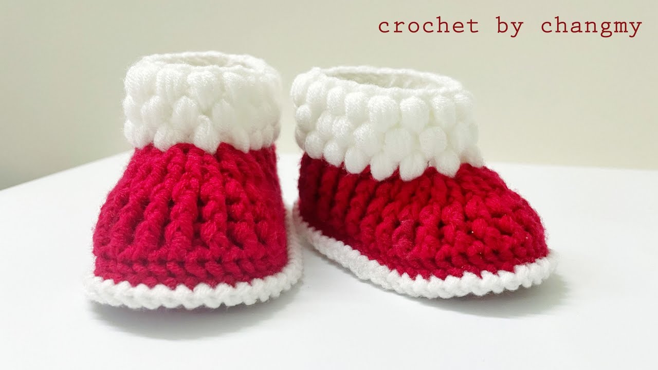 158. DIY crochet baby shoes | Hướng dẫn m&oacute;c gi&agrave;y cao cổ si&ecirc;u xinh cho b&eacute; | crochet by changmy
