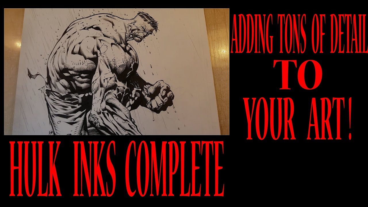 HULK FIGURE COMPLETED IN INK TONS OF DETAILING
