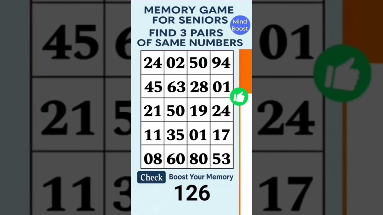 Senior Brain Training for Sharper Thinking After 60 &ndash; Match the Number
