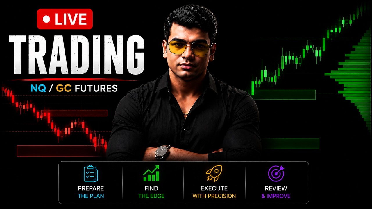 🔴LIVE DAY TRADING | NQ & GOLD | VOLUME  PROFILE + ORDERFLOW | GC / XAU USD - NQ / US100 - 26 JUNE