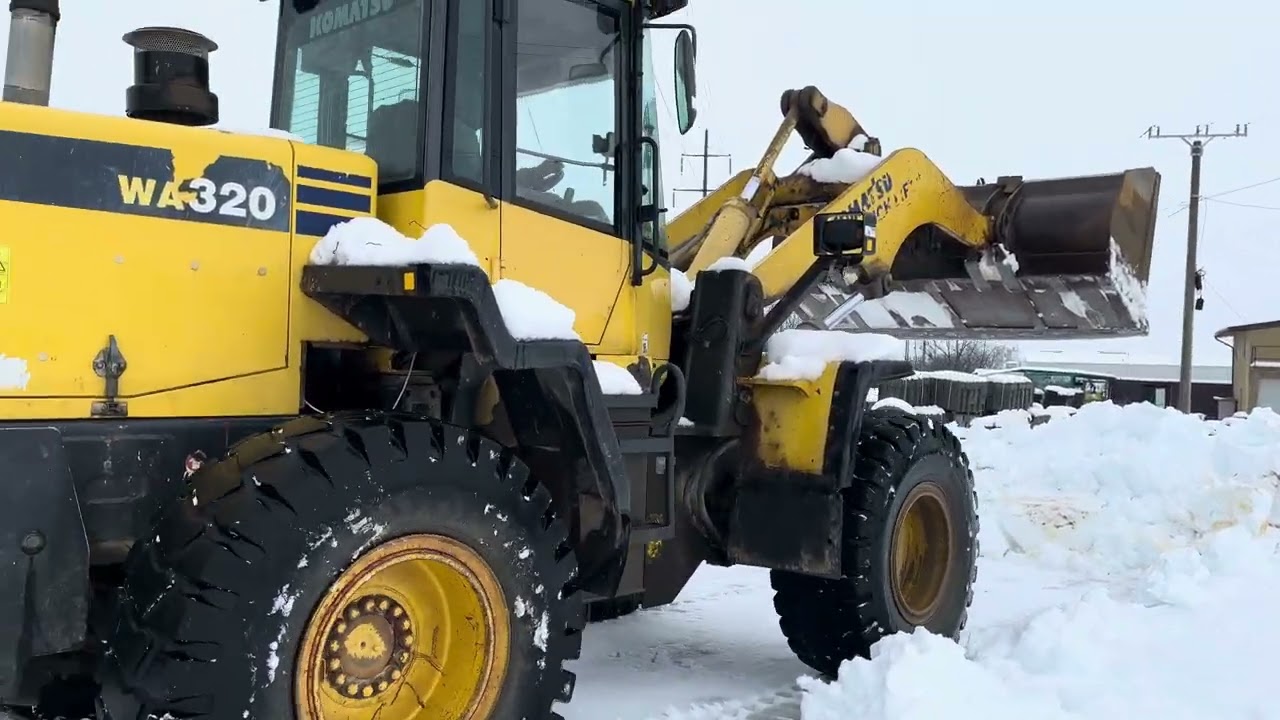 Snow Removing with Backhoe ❄️🚜