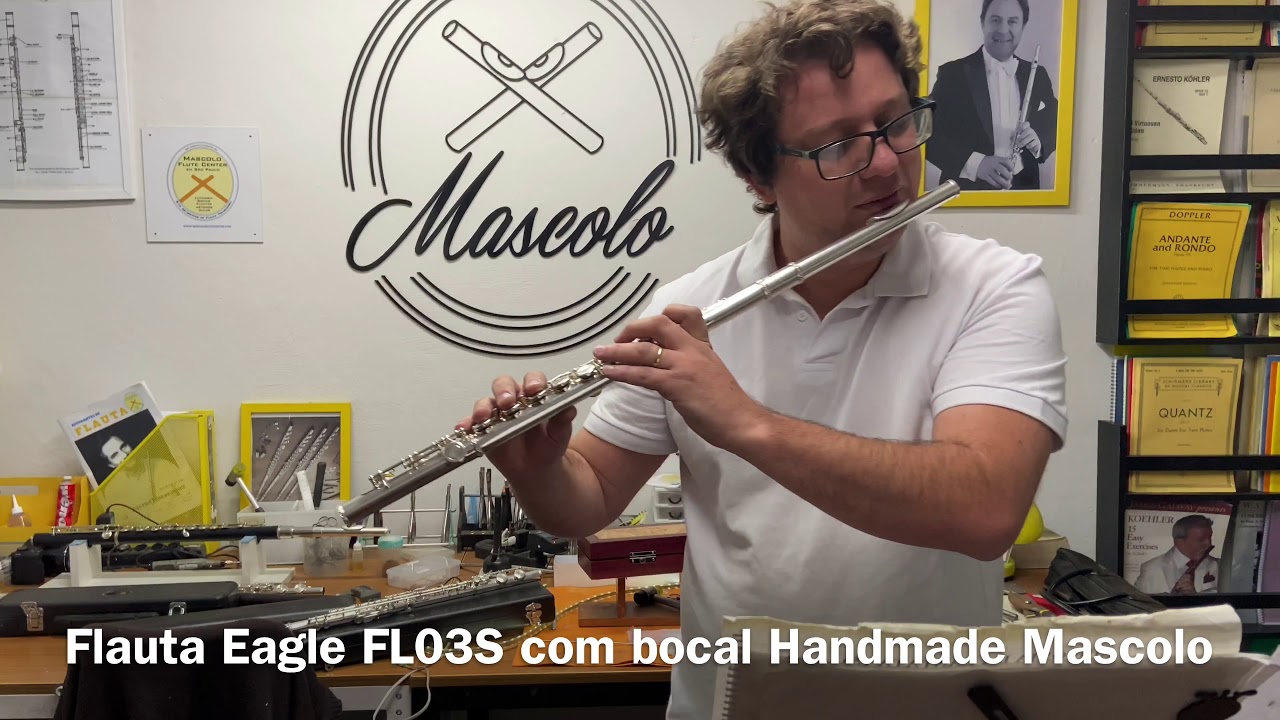 Flauta Yamaha 411 japonesa versus Flauta Eagle FL03s com bocal handmade Mascolo de prata