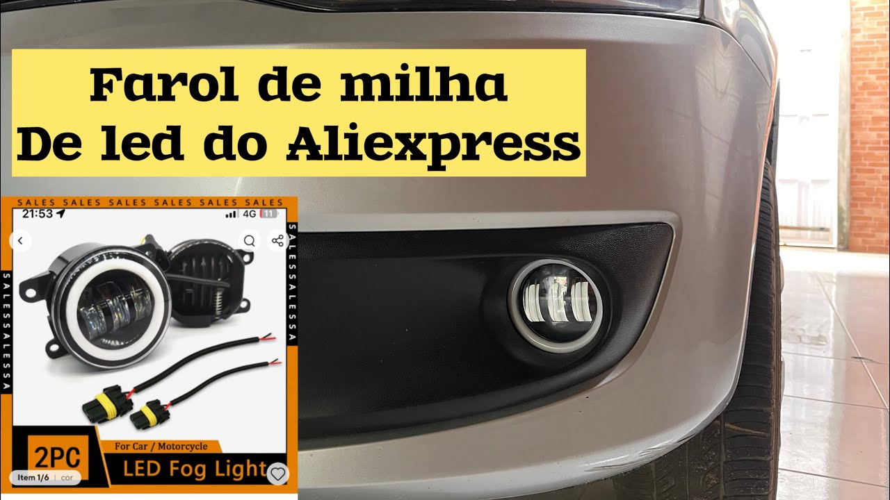 INSTALANDO FAROL DE MILHA DE LED DO ALIEXPRESS NO FOX.
