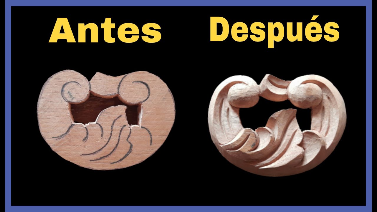 COMO tallar MADERA CALADA a mano desde cero - Aplique tallado en madera para muebles