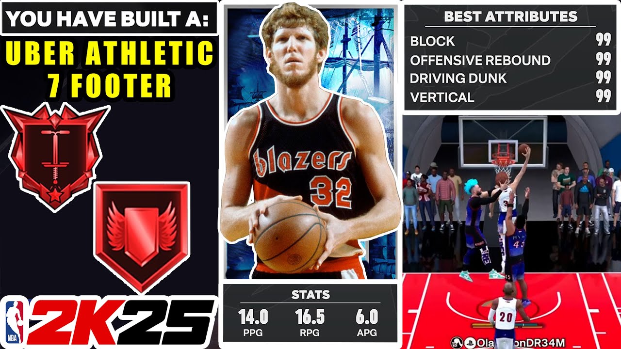 THIS UBER ATHLETIC 7 FOOT CENTER WITH 99 BLOCK IS GLITCHY IN REC CENTER ON NBA 2K25!