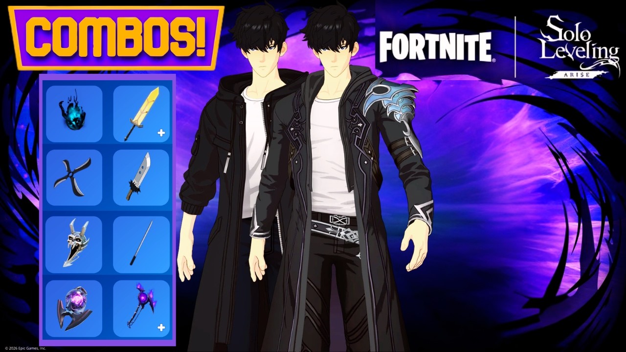 BEST SUNG JINWOO SKIN COMBOS (Solo Leveling:ARISE Bundle!) - Fortnite