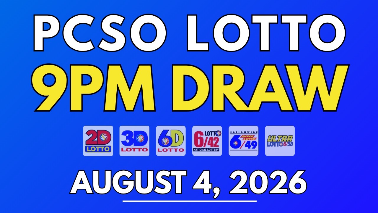 PCSO Lotto Result Today August 4, 2026 | 9PM LIVE Results